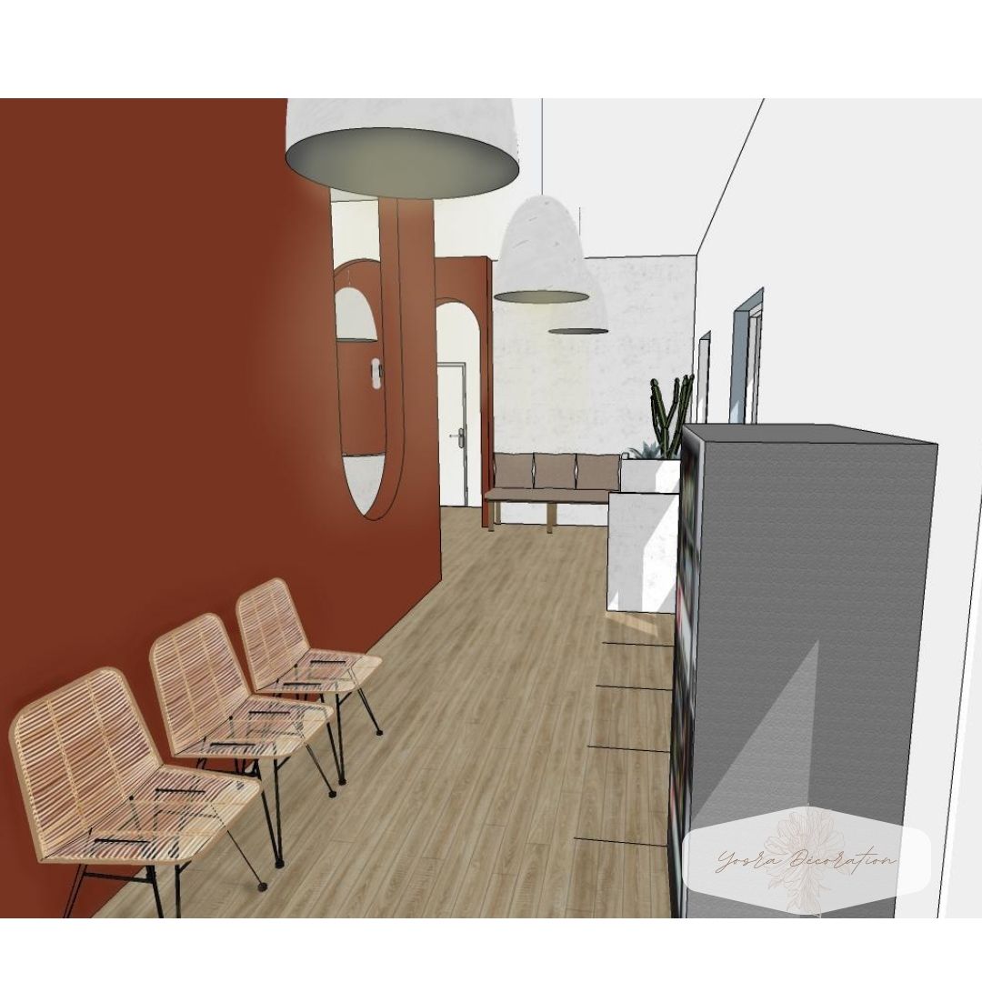 Décoration et aménagement d'une salle d'attente de cabinet médical