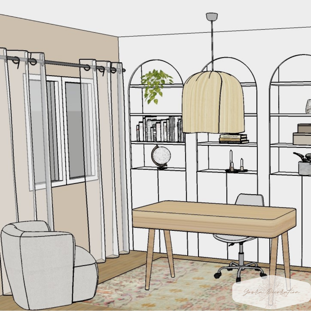 Bureau décoré, modélisation