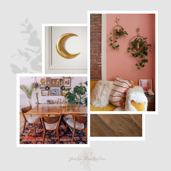 Moodboard mixe midcentury bohème