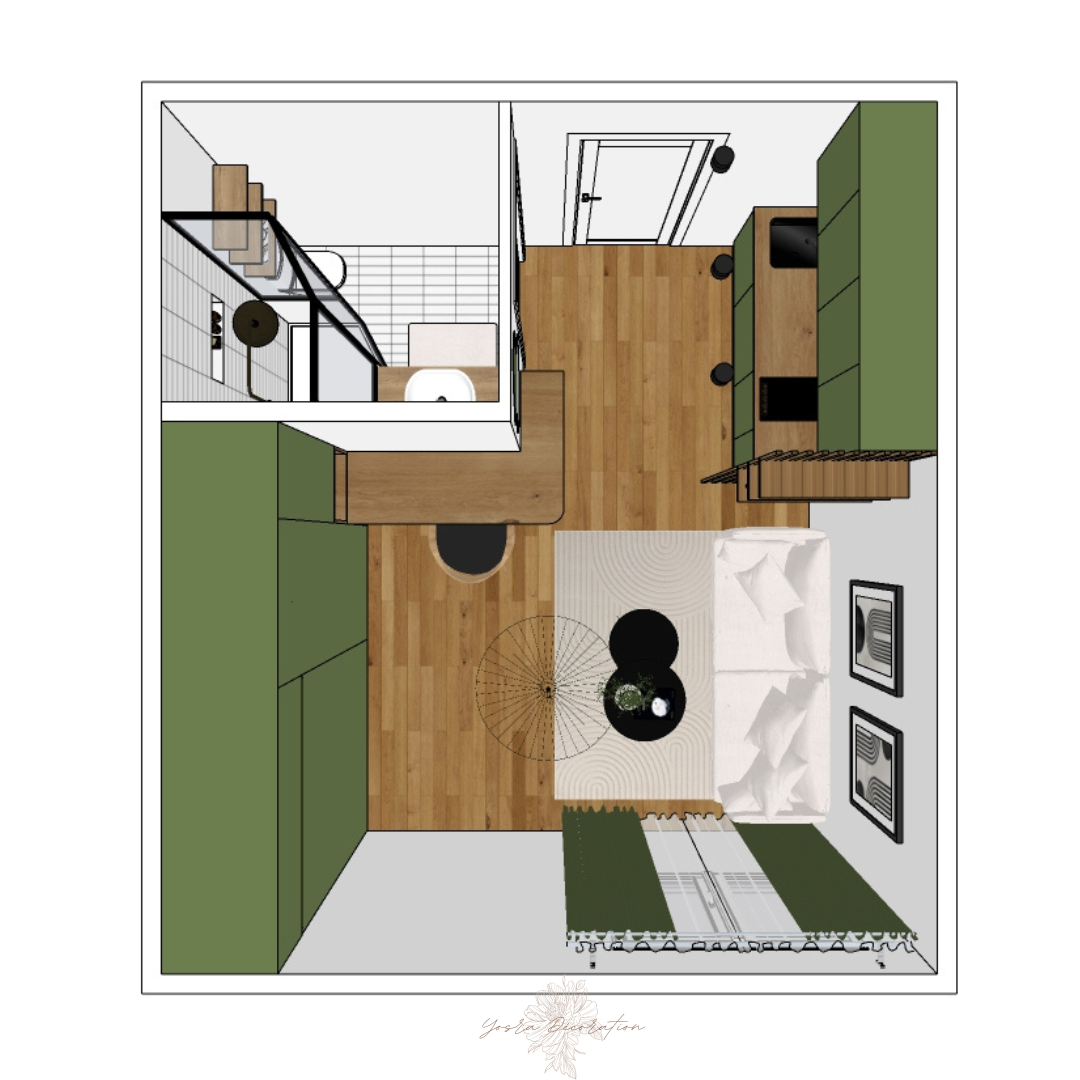 Studio scandi-industriel