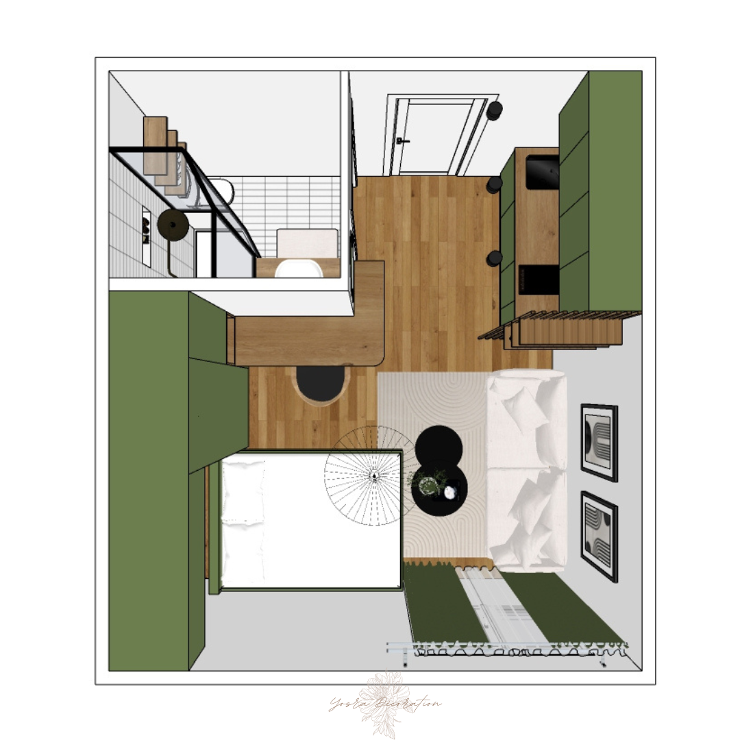 Studio scandi-industriel