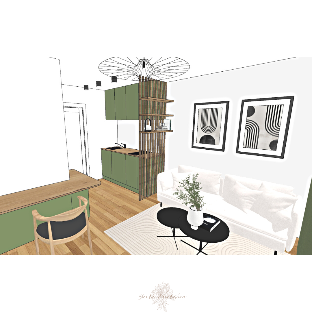 Studio scandi-industriel
